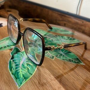 Tortoise brown Gucci eye glasses GG0890O with rx lenses